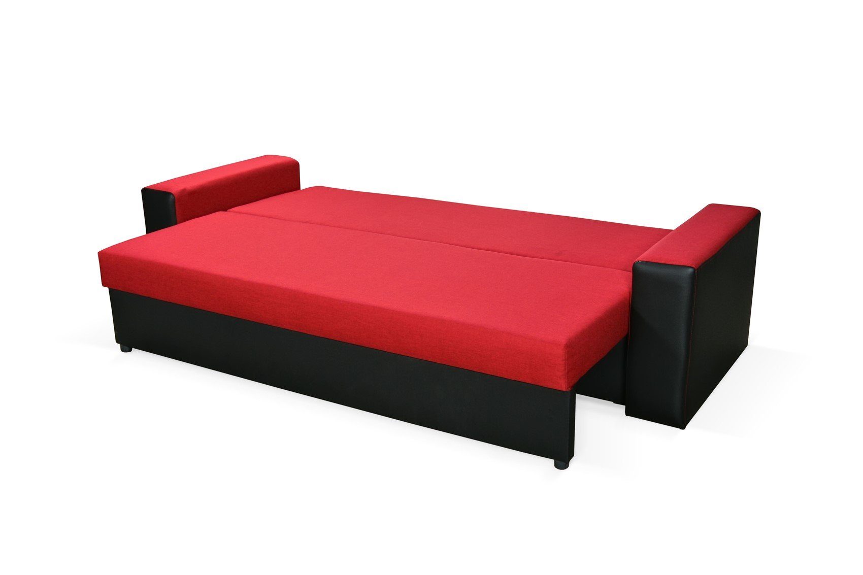 Fun Möbel Schlafsofa Sofa Designersofa LEEDS 3-Sitzer, inkl. 3 Rückenkissen, inkl. Schlaffunktion mit Bettkasten