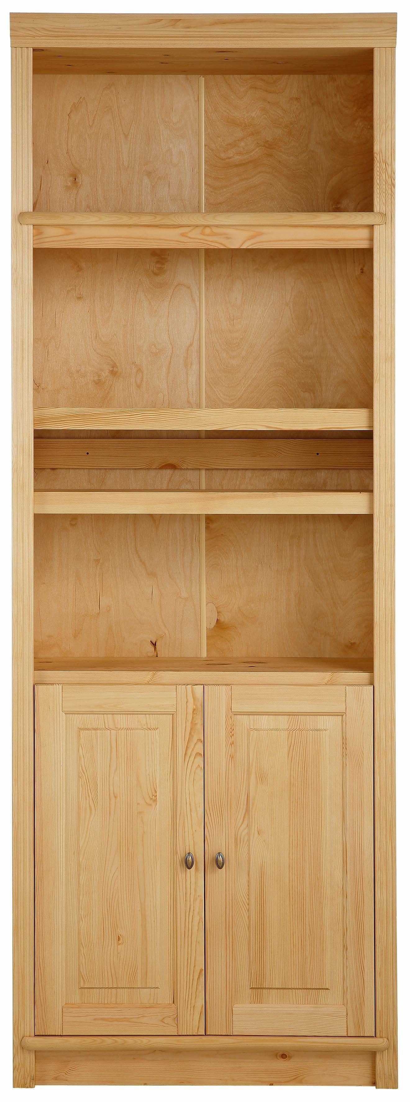 Home affaire Bücherregal Soeren, aus massiver Kiefer, Höhe 220 cm, mit 2 Holztüren, viel Stauraum
