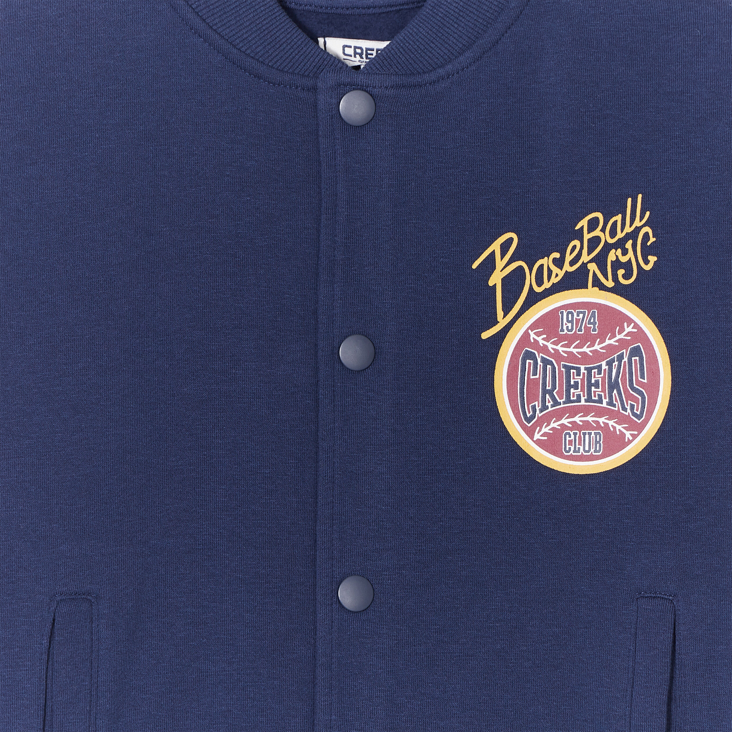 Gilet col teddy boutonné Creeks bleu marine garçon | La Halle