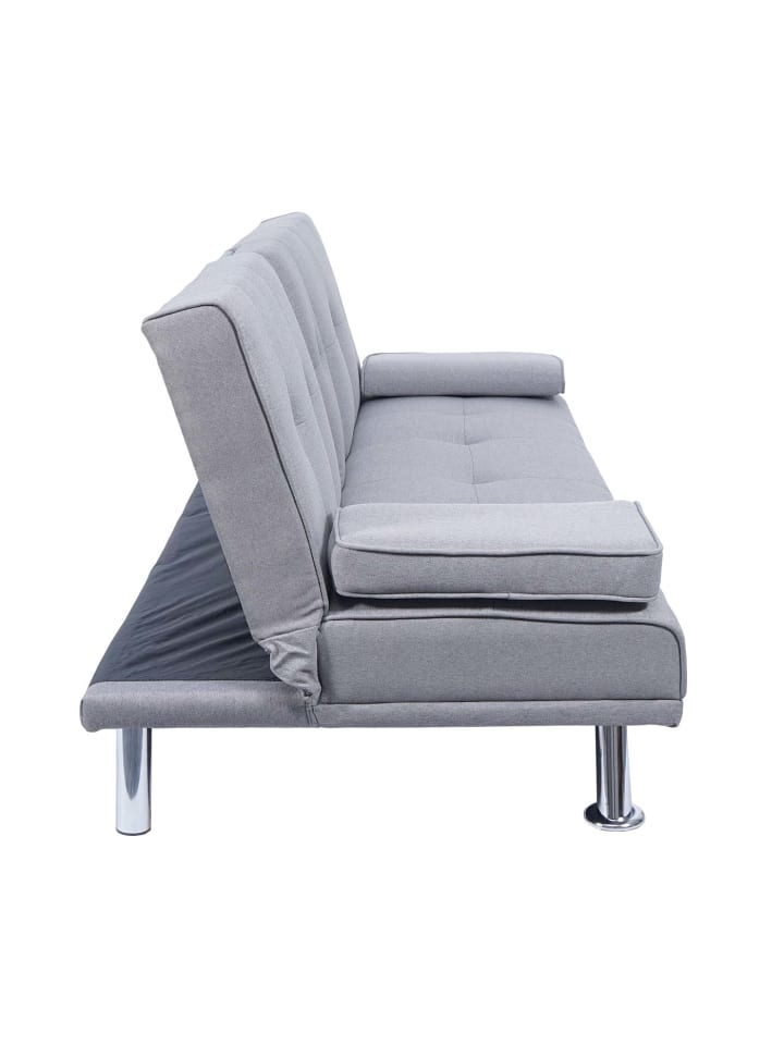 MCW 3er-Sofa F60 mit Tassenhalter, Textil, hellgrau günstig kaufen onesize