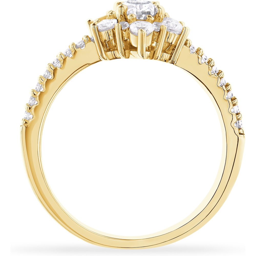 FAVS Bague pour femme 925 Argent or jaune Bague