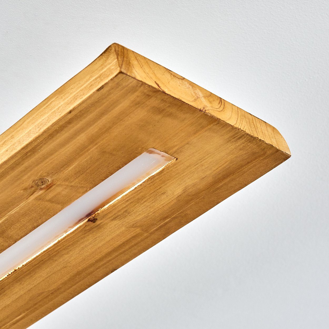 hofstein Deckenleuchte Volano dimmbare Deckenlampe aus dunklem Holz und Metall, Dunkelgrau, 3000 Kelvin, 3000 Lumen, moderne Zimmerlampe, dimmbar über den Lichtschalter