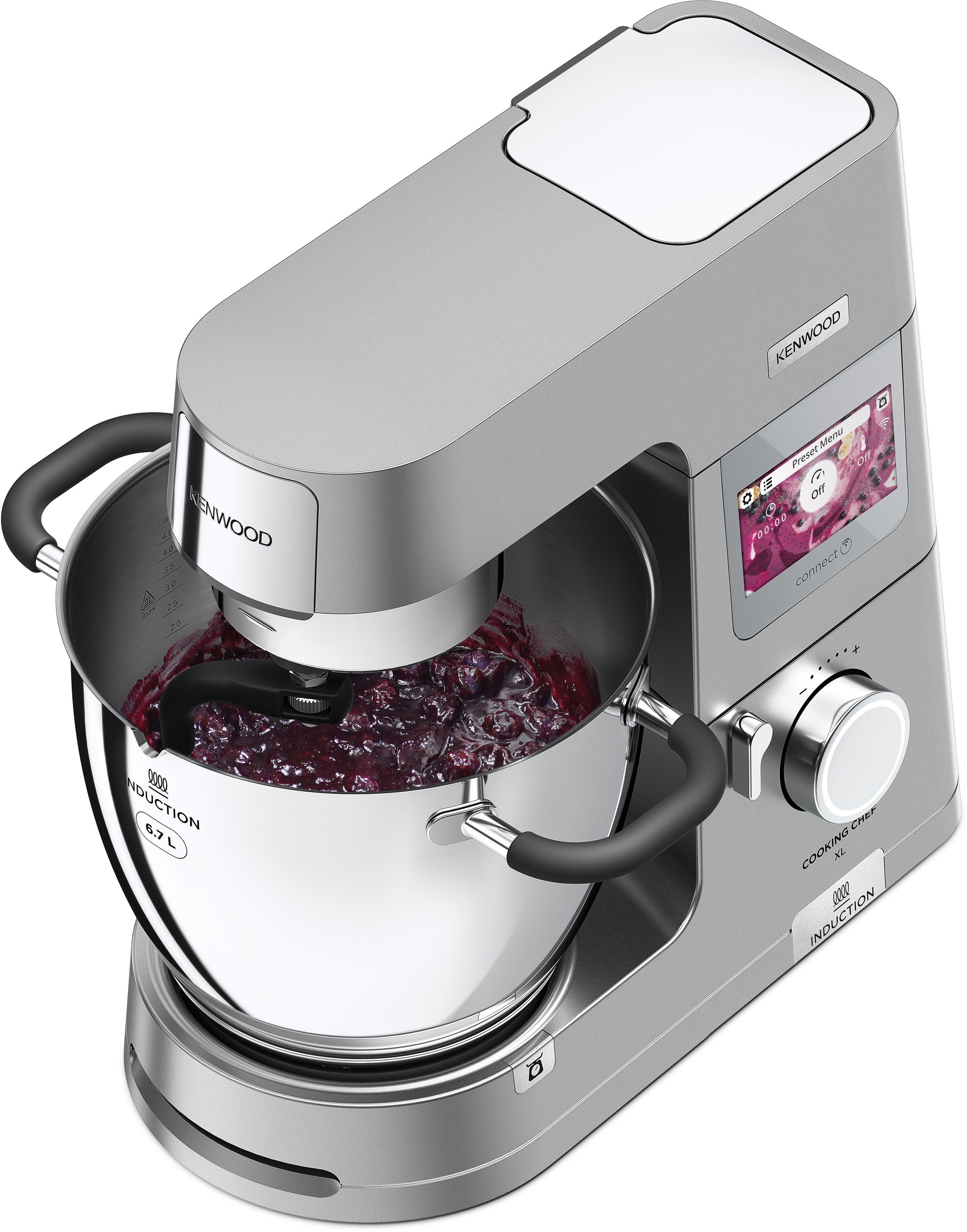 KENWOOD Küchenmaschine mit Kochfunktion Cooking Chef XL KCL95.424SI, 1500 W, 6,7 l Schüssel, mit integrierter Waage und umfangreichem Zubehör