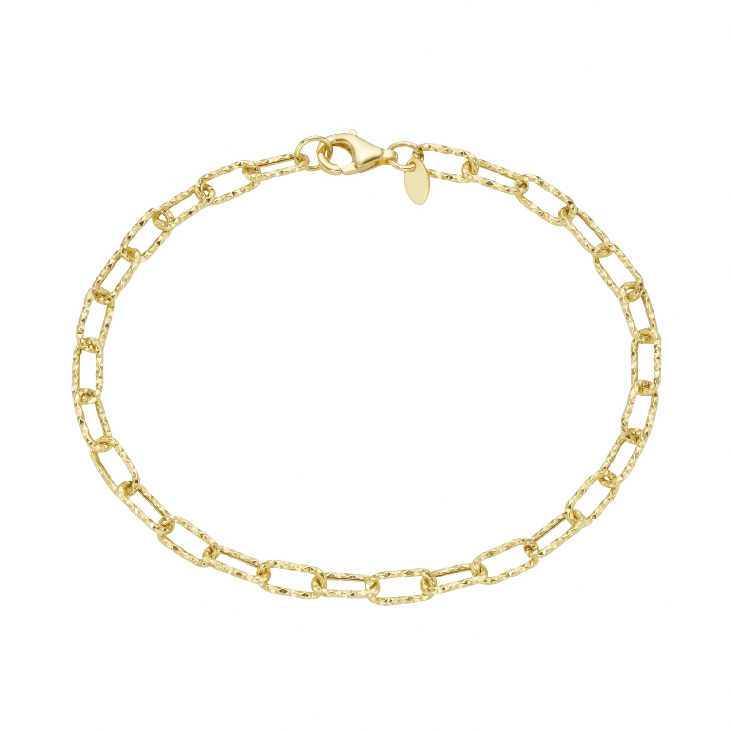 Armband lange strukturierte Ankerglieder. Gold 375