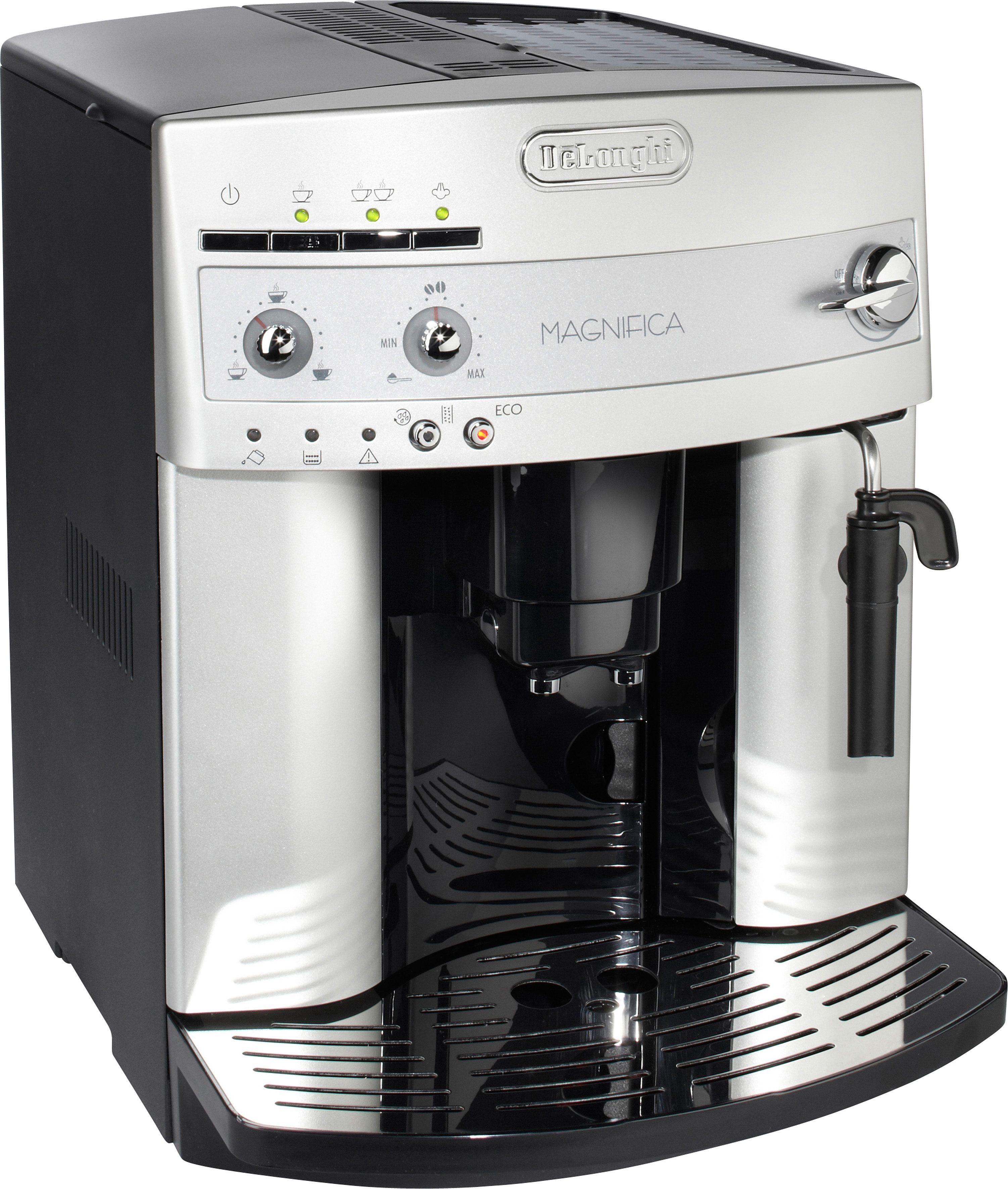 De'Longhi Kaffeevollautomat Magnifica ESAM 3200.S, Milchaufschäumdüse, Kegelmahlwerk 13 Stufen, Herausnehmbare Brühgruppe