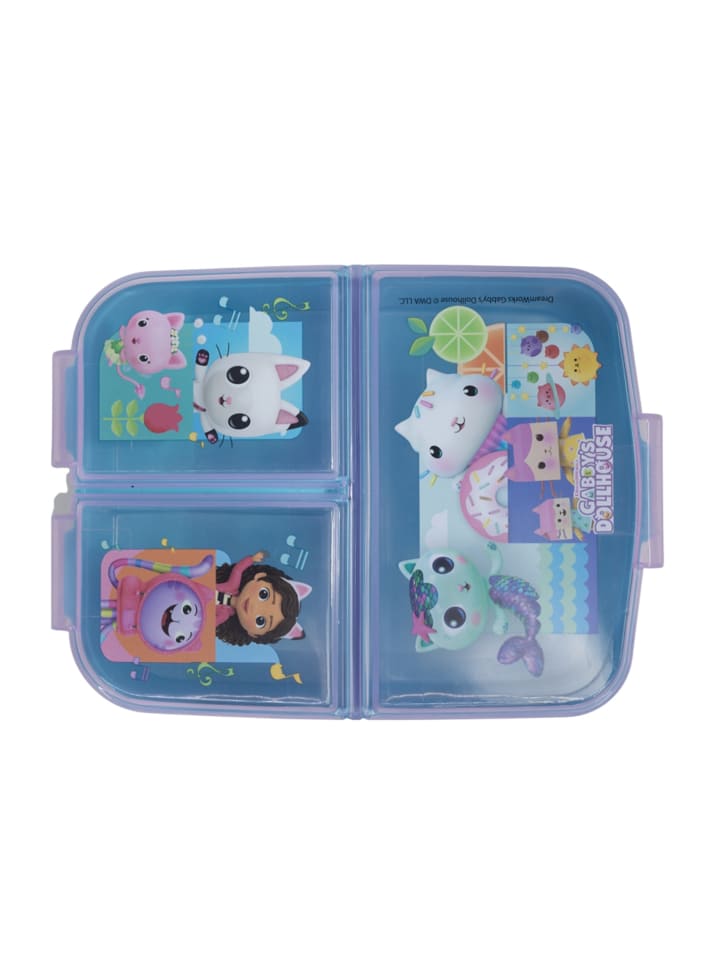 Gabby's Dollhouse Kinder Premium Lunchbox Brotdose mit 3 Fächern in Lila günstig kaufen onesize