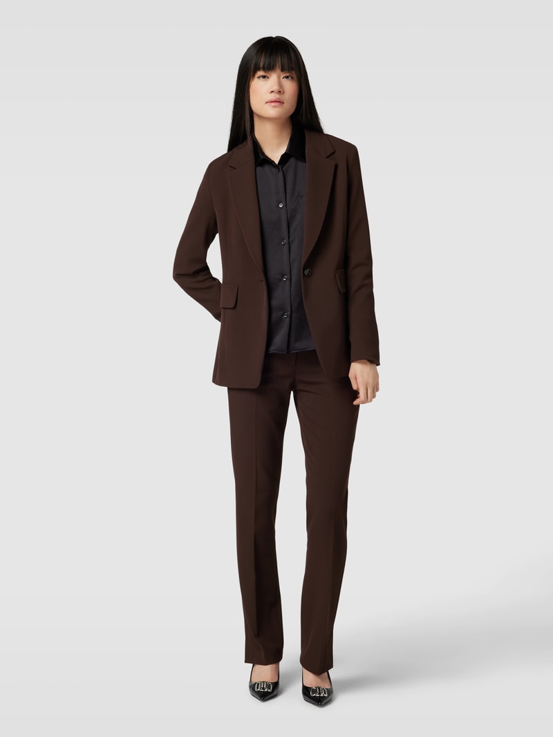 Blazer mit Reverskragen in dunkelbraun