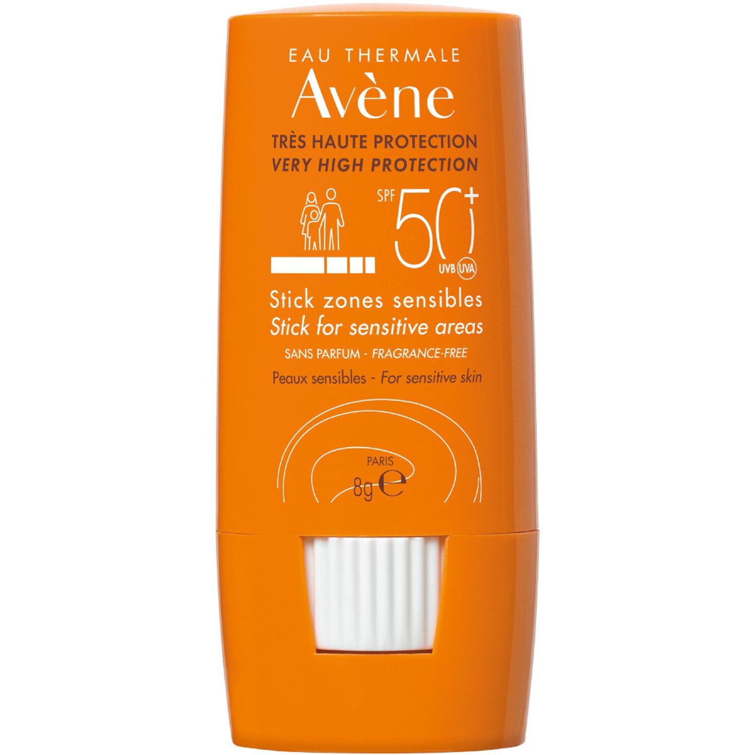 Eau Thermale Avène Protection Solaire Stick Zones Sensibles SPF50+ - Peaux Sensibles 8 g