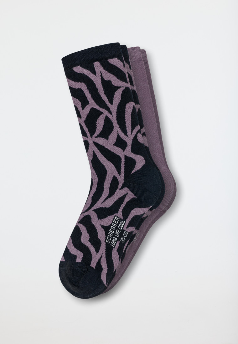 Damensocken 2er-Pack unifarben/gemustert mehrfarbig - Long Life Cool