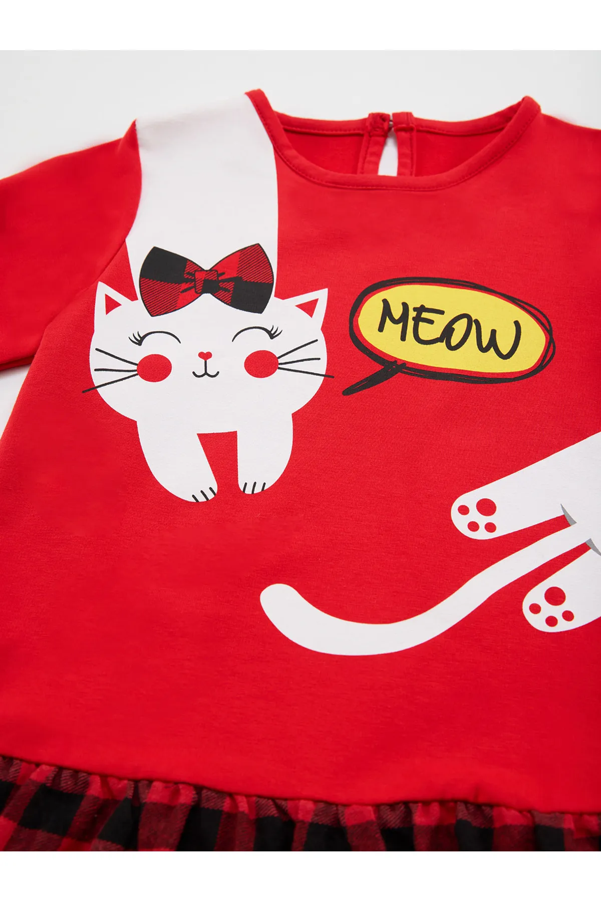 Denokids  Rotes kariertes Kleid für Mädchen von White Cat