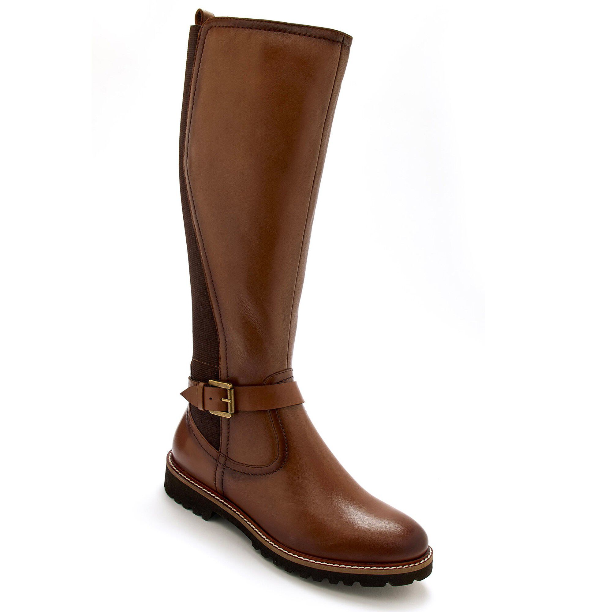 Bottes zippées et élastiquées Largeur Confort en cuir