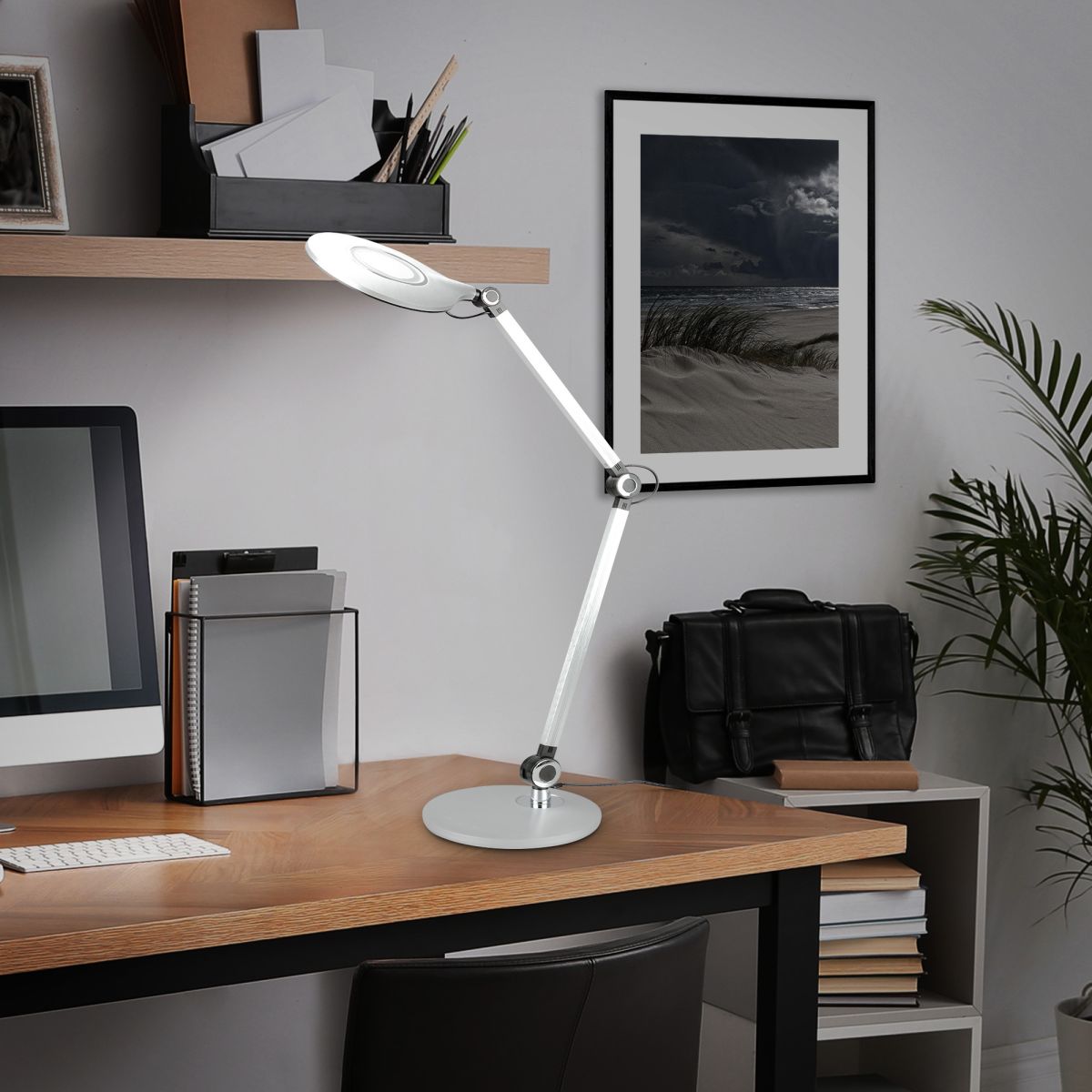 Briloner LED Tischleuchte Office silberfarben