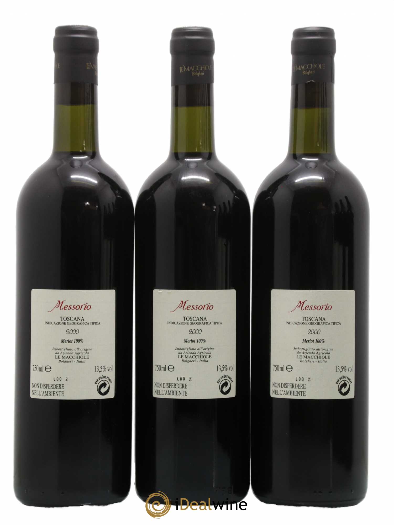 Toscana IGT Le Macchiole Messorio  2000 - Lot de 6 Bouteilles