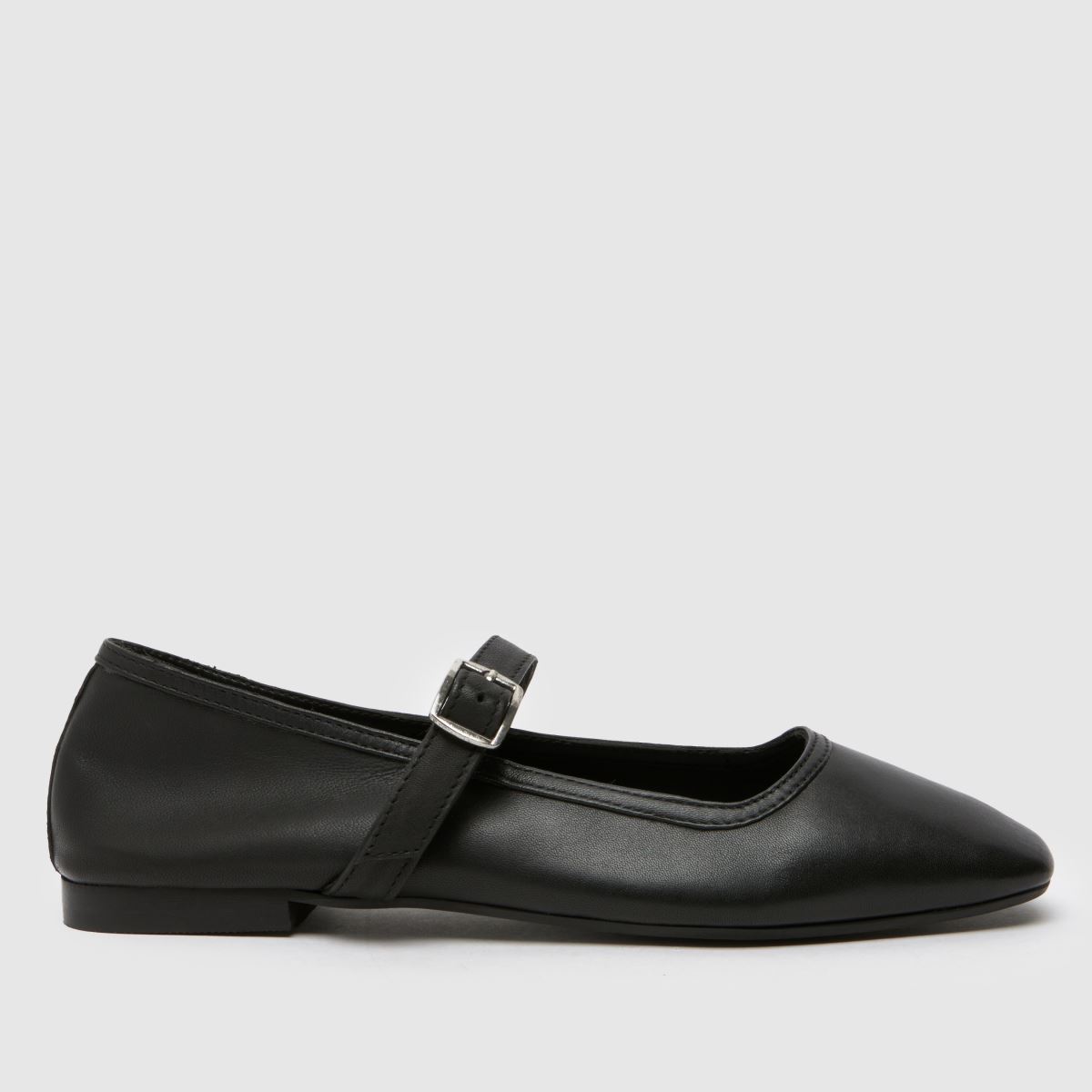 Schuh lille bőr balerina lapos talpú cipők fekete színben