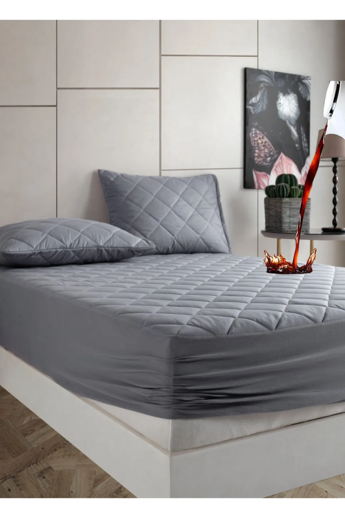 Bella Benita  Farbenfrohes, flüssigkeitsdichtes, gestepptes, elastisches Bettlakenset aus 100 % Baumwolle