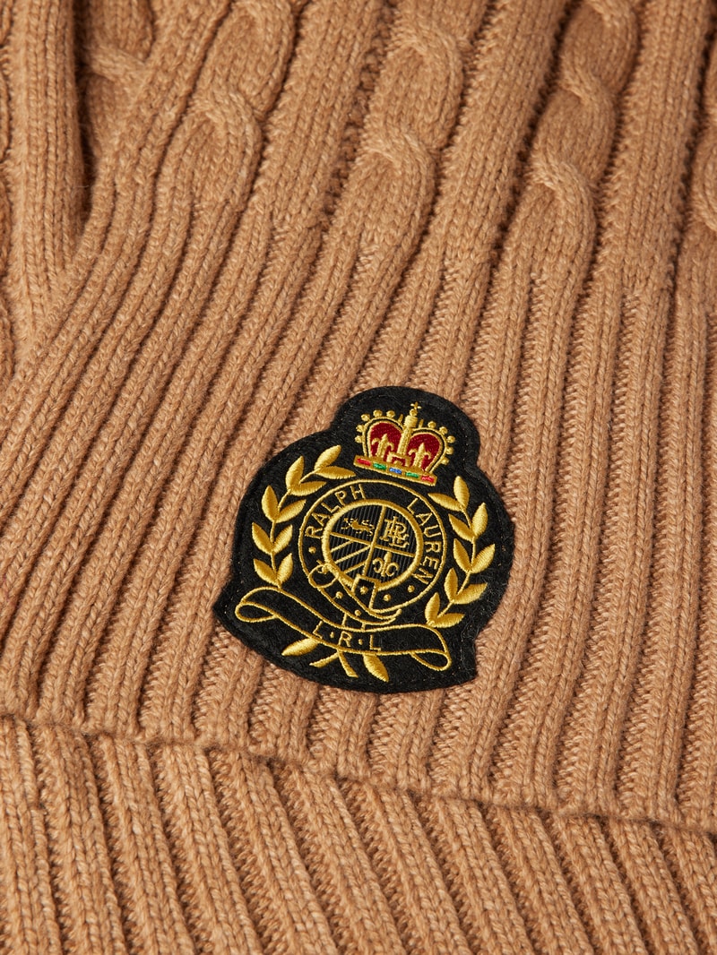 Schal mit Label-Stitching in camel