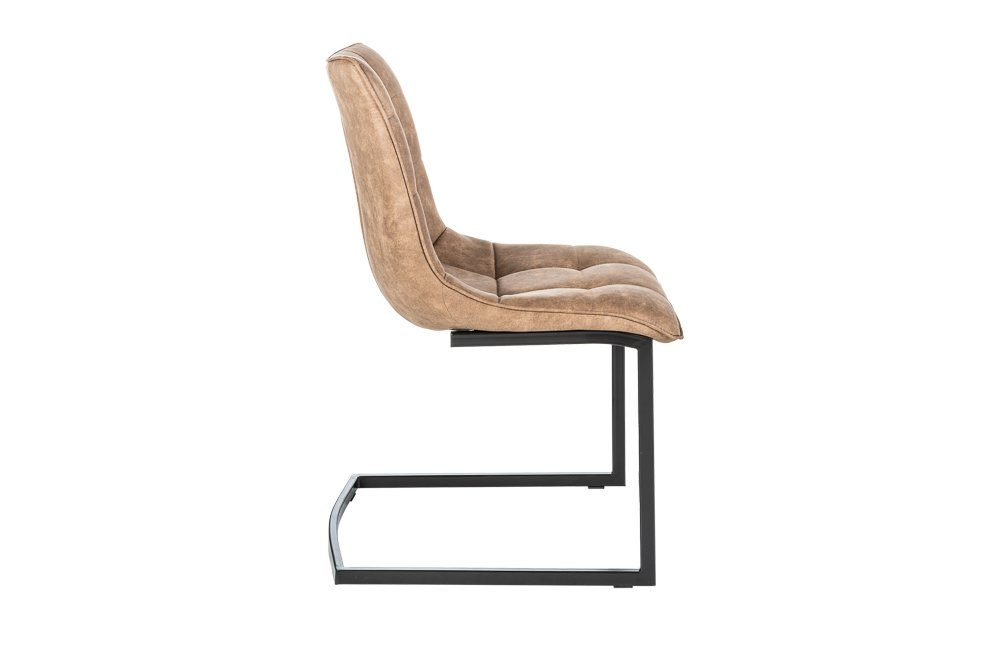 riess-ambiente Freischwinger MIAMI taupe braun / schwarz (1 St), Esszimmer · Microfaser · Metall · Industrial