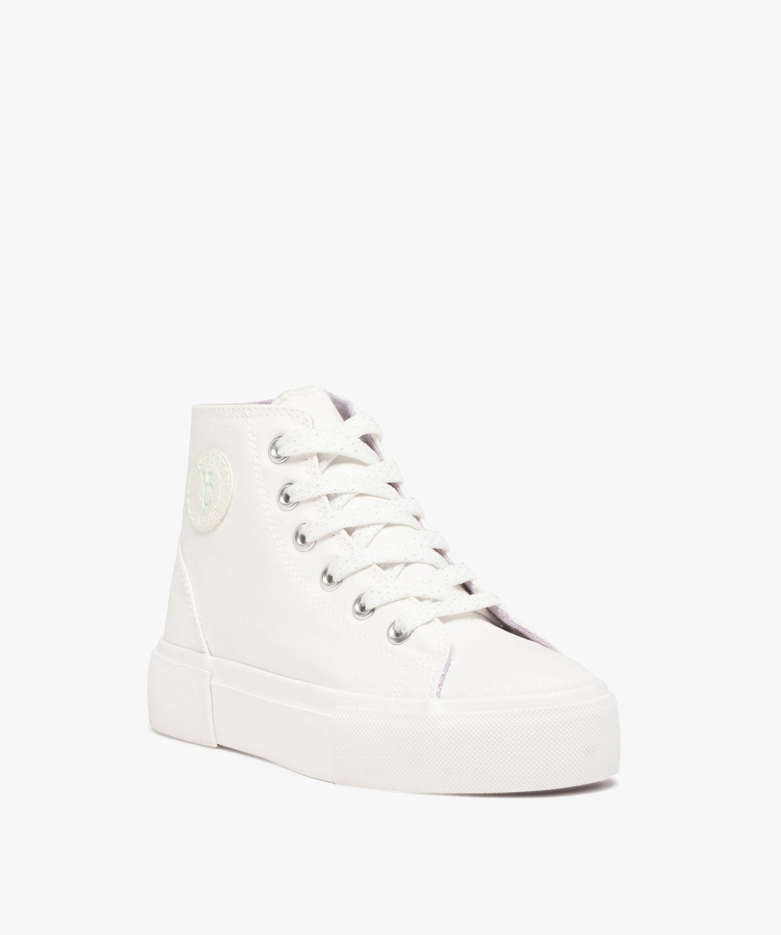 Baskets fille montantes en toile brillante – Camps United blanc | GEMO