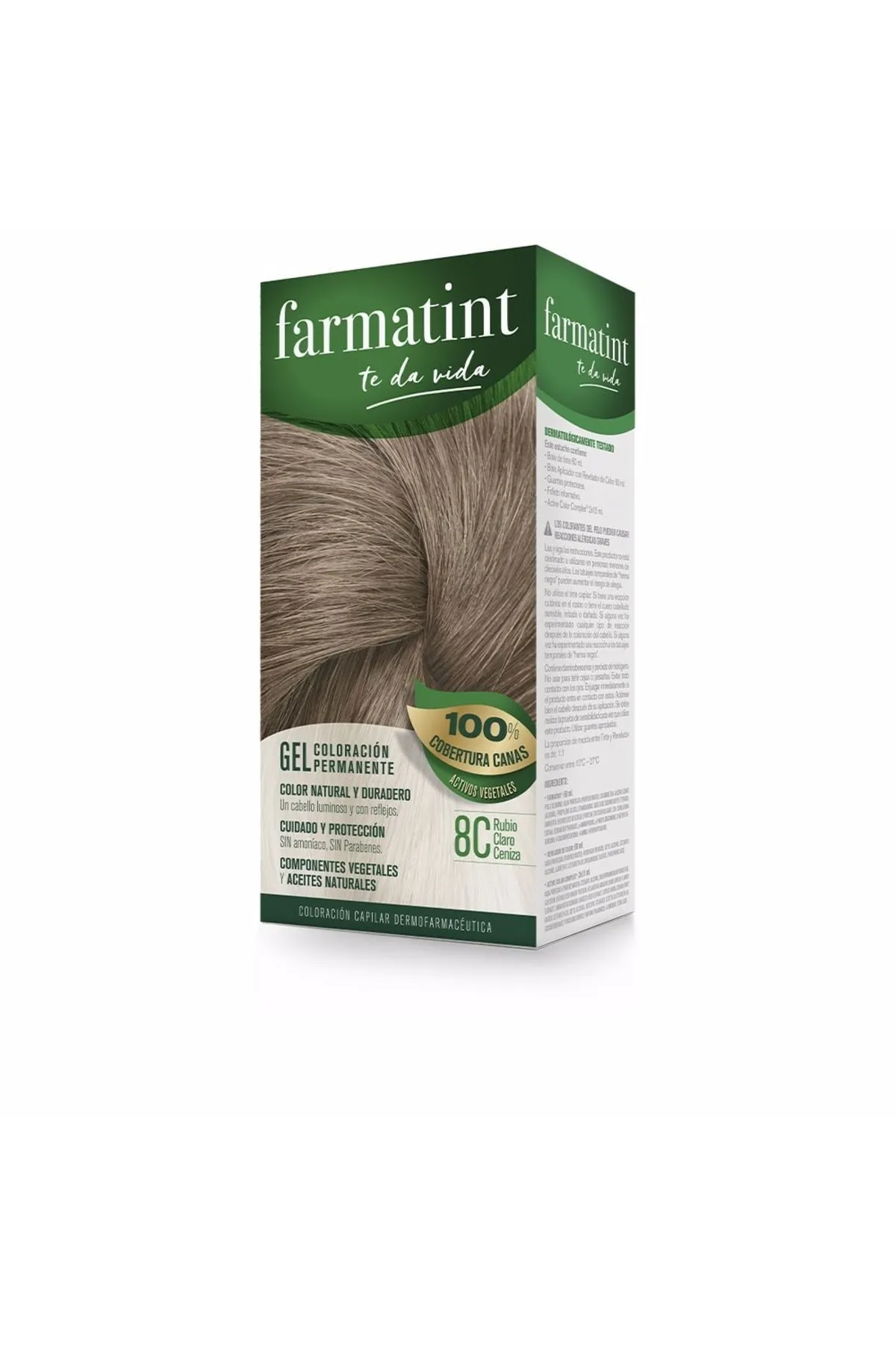 Farmatint  Gel Coloración Permanente #8c-rubio Claro Ceniza Farmatint