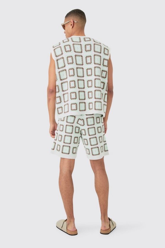 Gehäkeltes Oversize Tanktop mit V-Ausschnitt