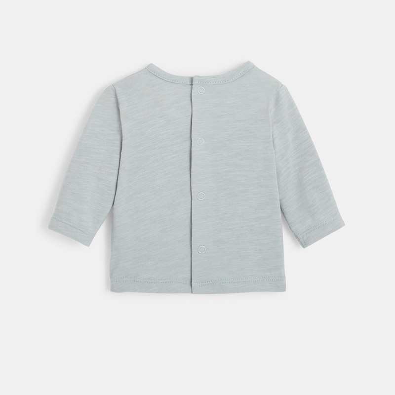 T-shirt manches longues bébé en jersey flammé bio vert Absorba