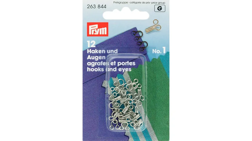 Prym Federhaken und -augen Messing Gr. 1 silber