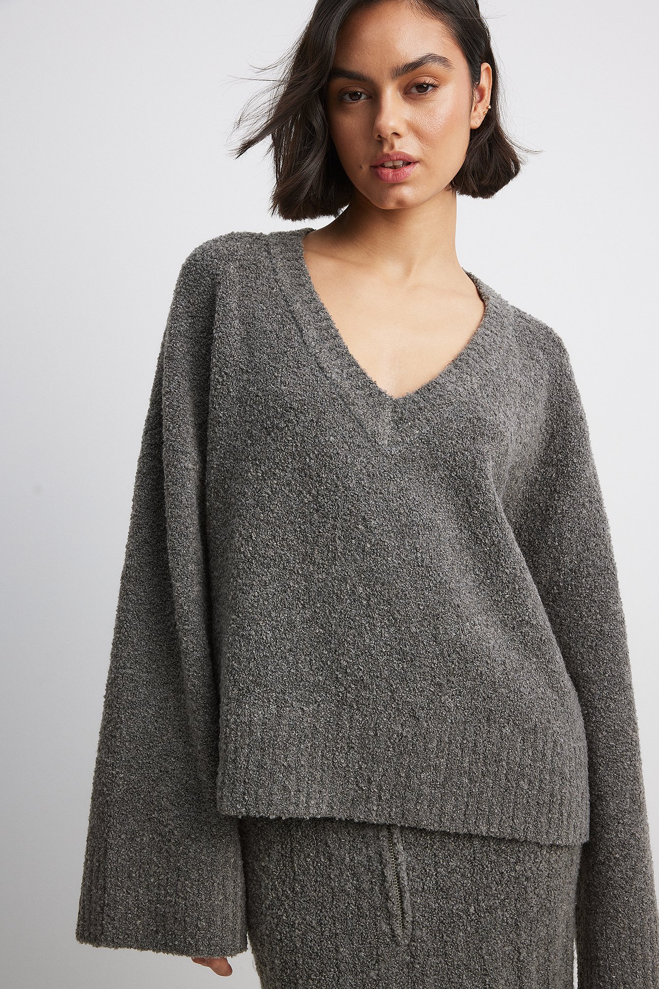 V-Ausschnitt Strickpullover