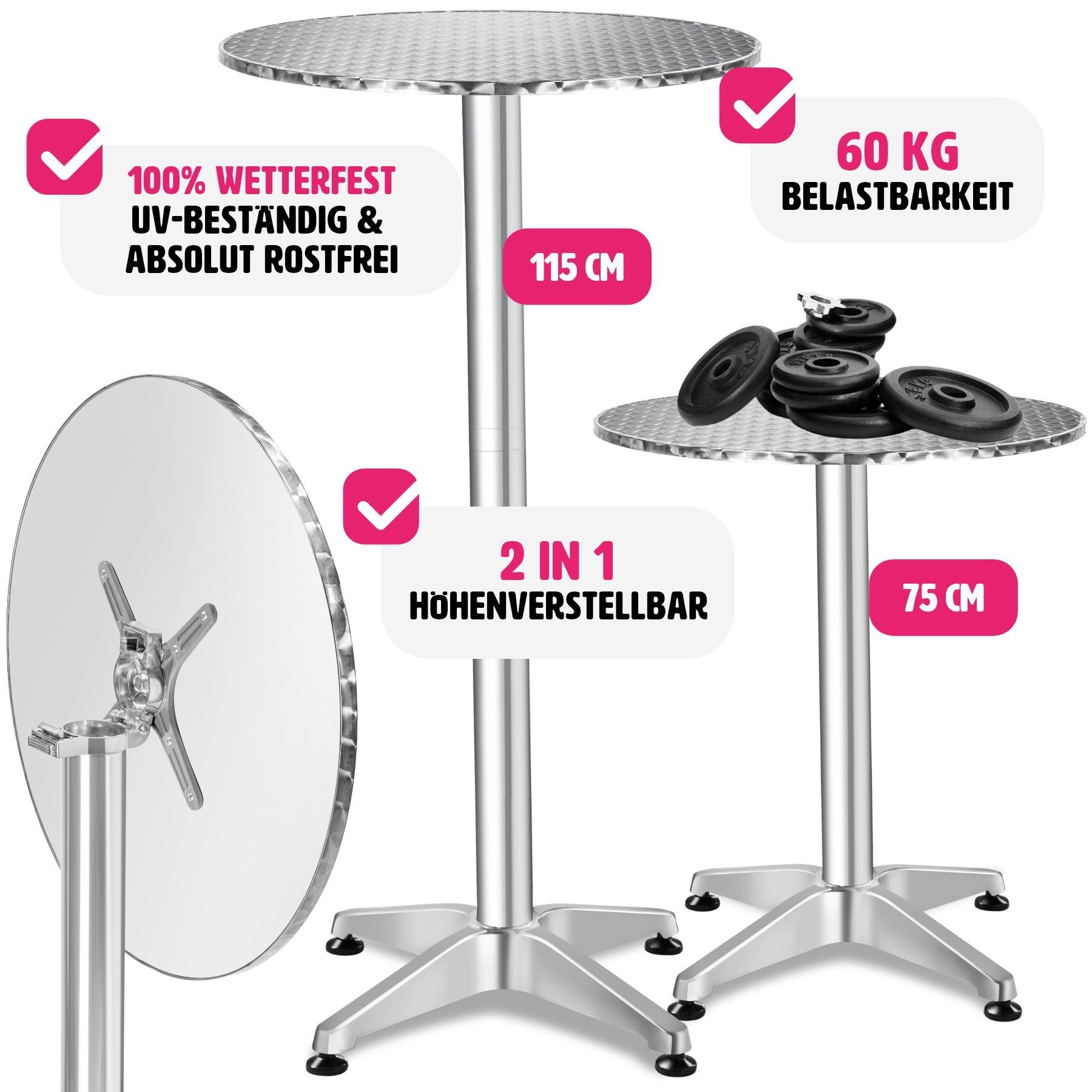 tectake Bistrotisch Alexander (1-St., 1 tlg)