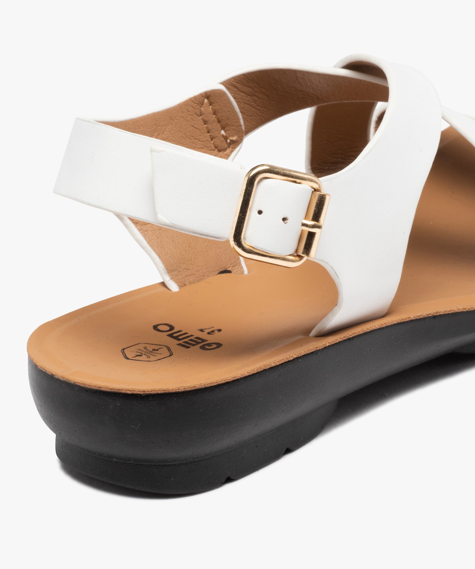 Sandales femme confort unies à semelle amortissante blanc | GEMO
