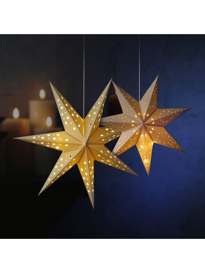 MARELIDA LED Papierstern Samtstern Weihnachtsstern D: 40cm in weiß günstig kaufen onesize