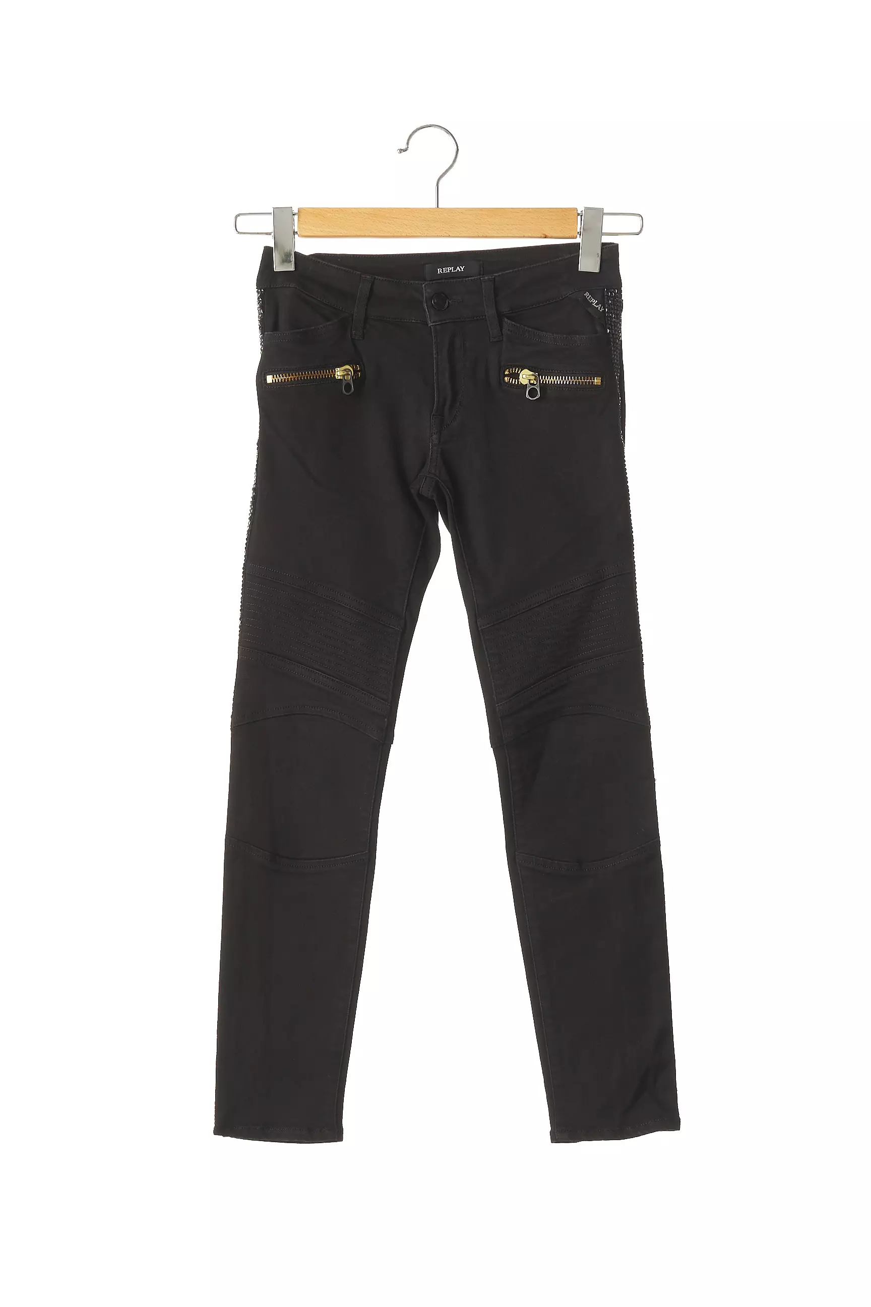 Replay Pantalons Slim Femme couleur noir