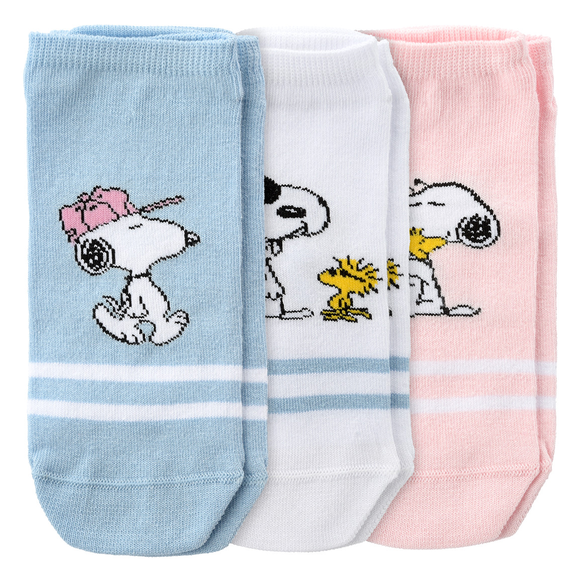 3 Paar Peanuts Sneaker-Socken im Set