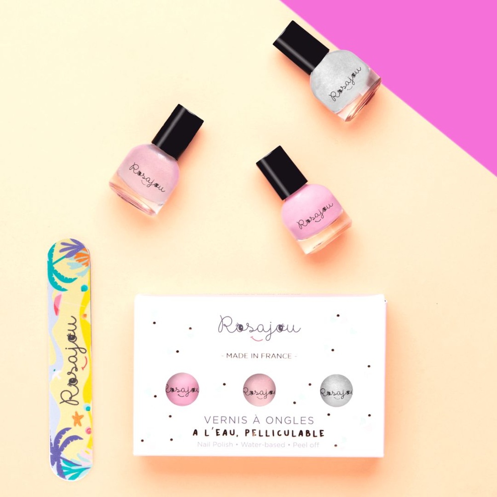rosajou Flamingo x Ballerine x Perle 3 vernis + lime