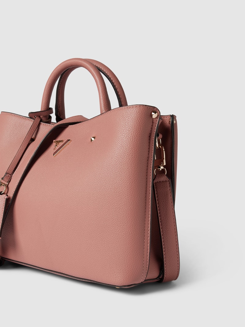 Henkeltasche mit Label-Detail Modell 'MERIDIAN' in rosé