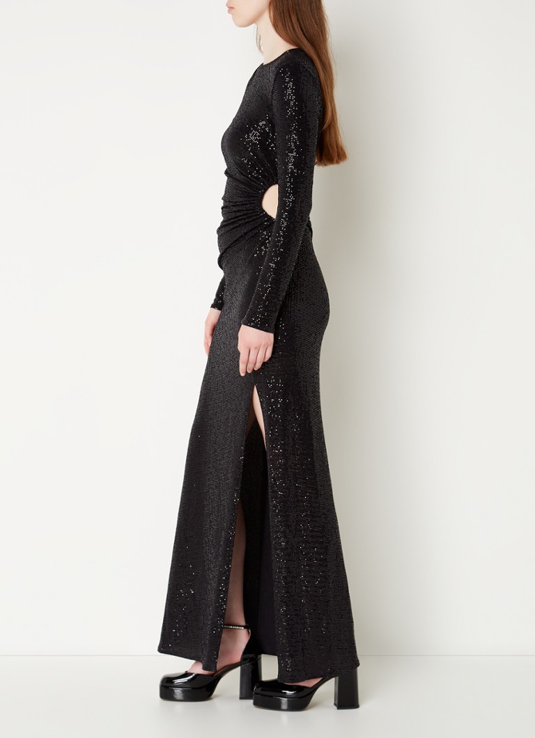 Maje  Maxi jurk met cut-out detail en pailletten