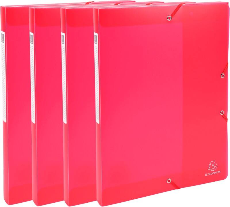Exacompta Archivboxen 59875E DIN A4 Rot Polypropylen 25 x 33 cm 4 Stück
