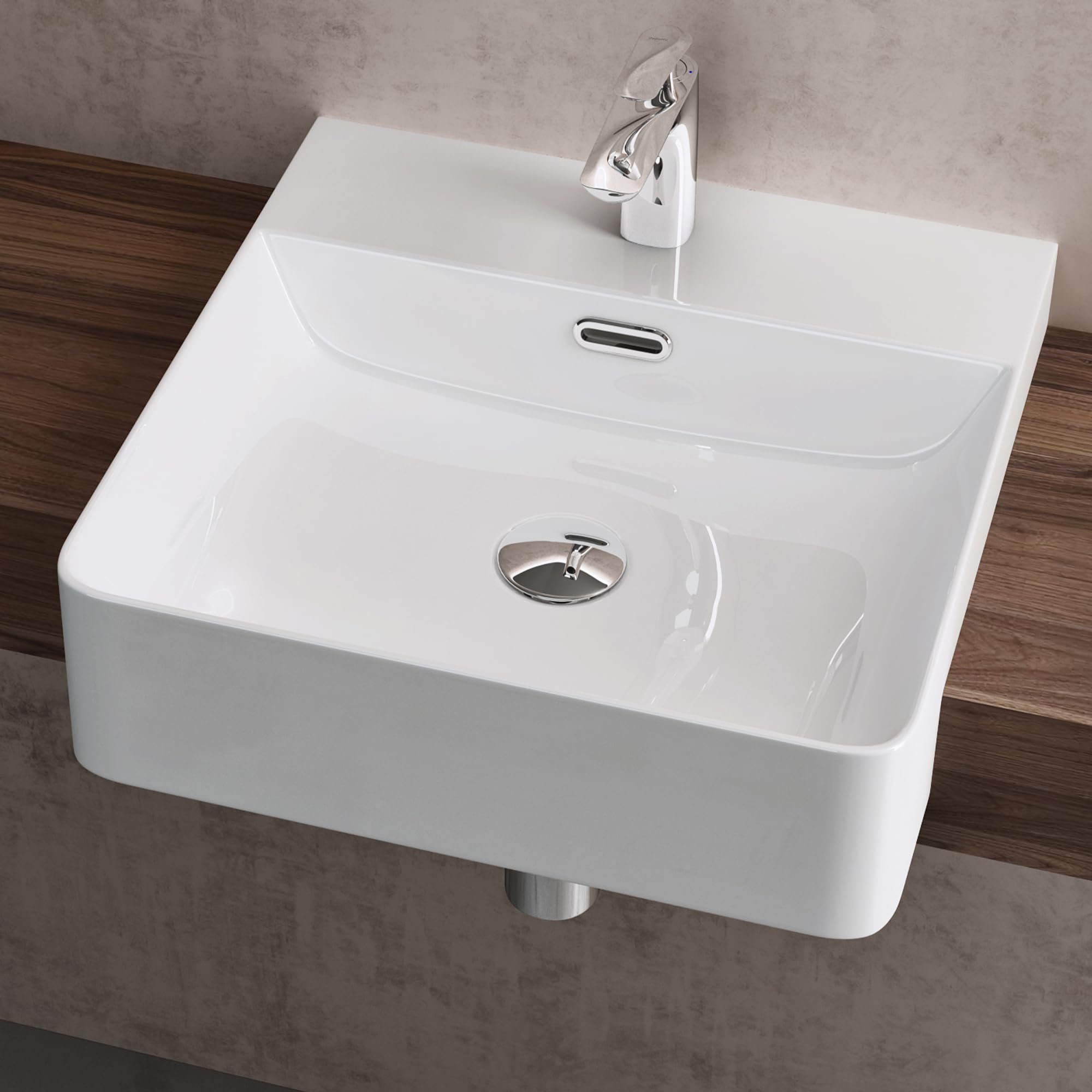 doporro Aufsatzwaschbecken Keramik Waschbecken Handwaschbecken Eckig Brüssel702