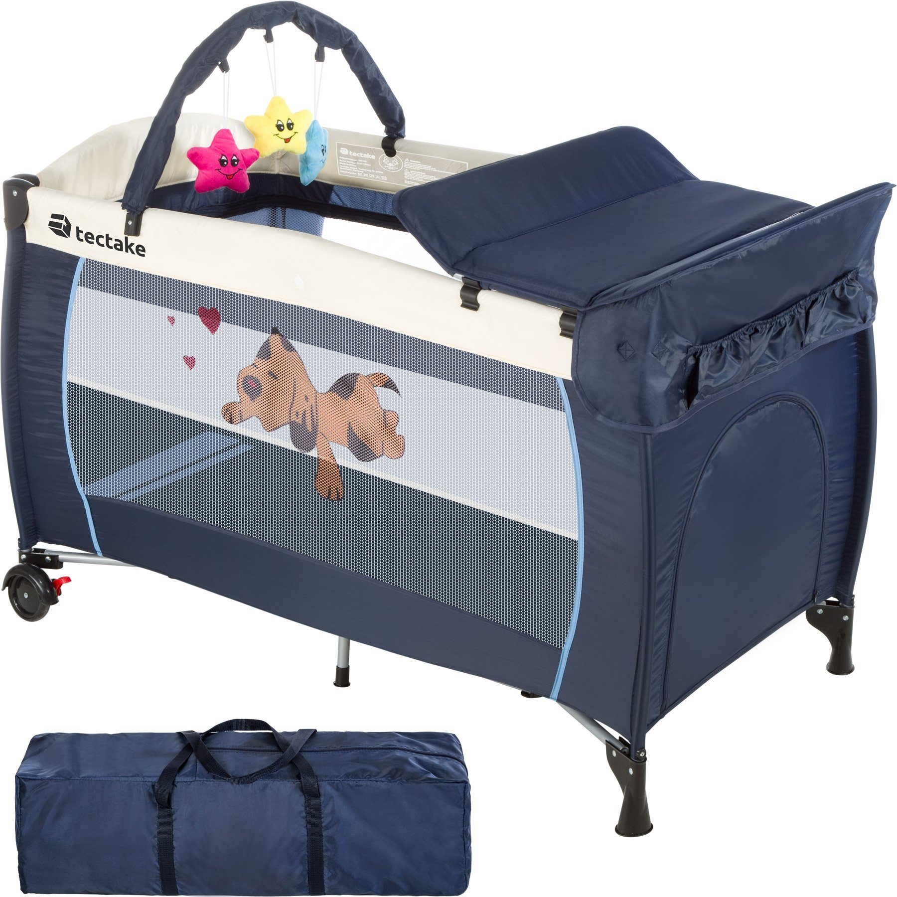 tectake Baby-Reisebett Hund, Tragbar