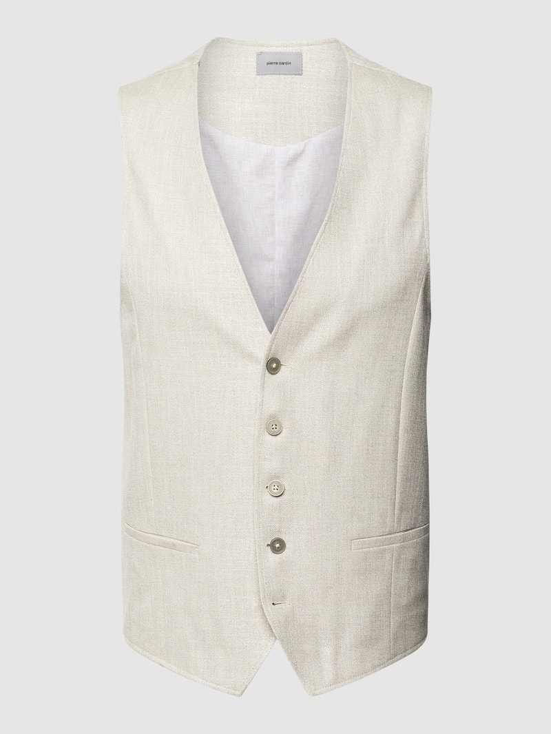 Weste mit V-Ausschnitt Modell 'Gab' in beige