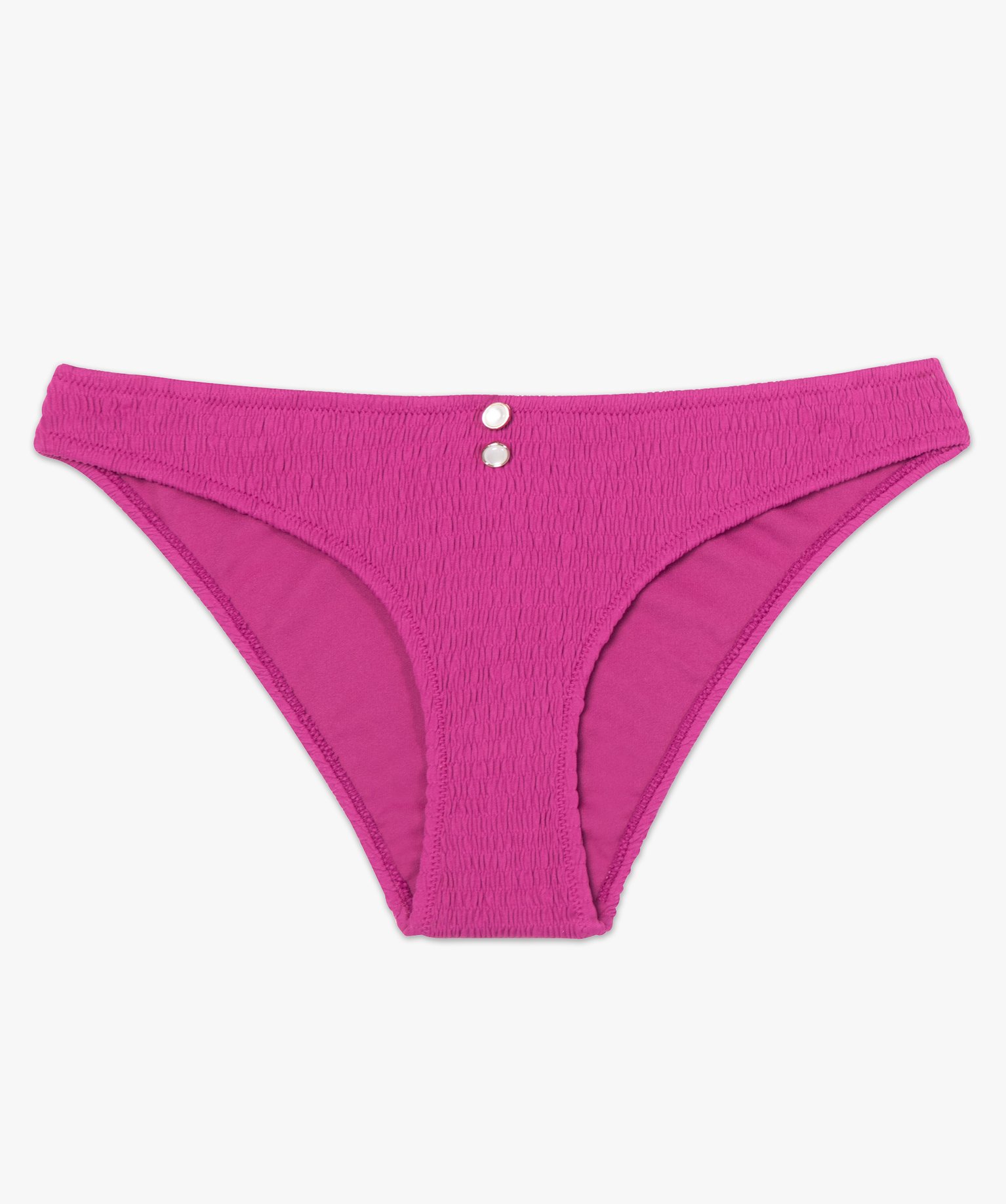 Bas de maillot de bain femme forme slip en maille gaufrée rose | GEMO
