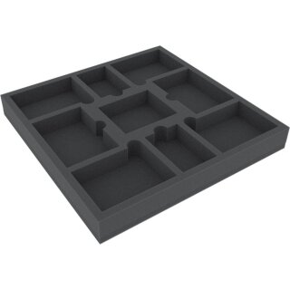 Feldherr 285 mm x 285 mm x 35 mm Schaumstoffeinlage für Brettspiele - 9 Fächer