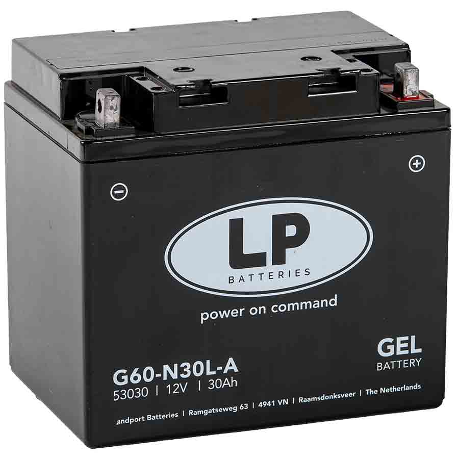 Landport G60-N30L-A GEL Motorrad Batterie, 12 V 30 AH - ATU