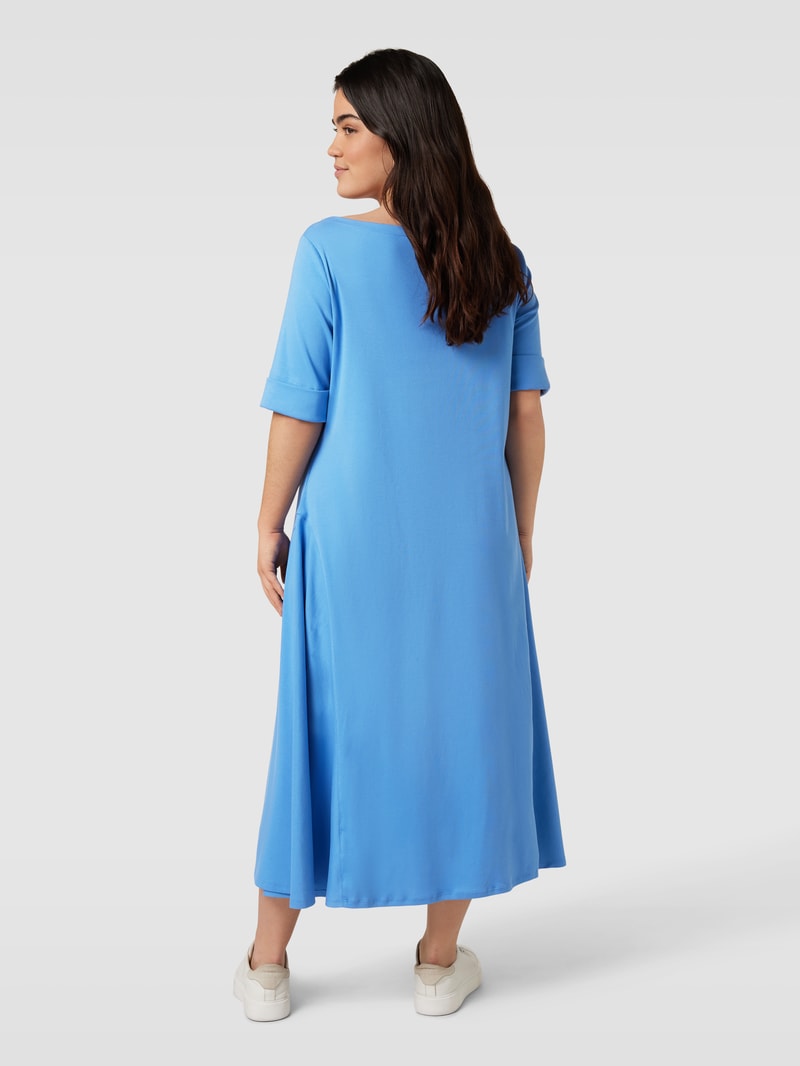 PLUS SIZE Sweatkleid mit Rundhalsausschnitt Modell 'MUNZIE' in royalblau