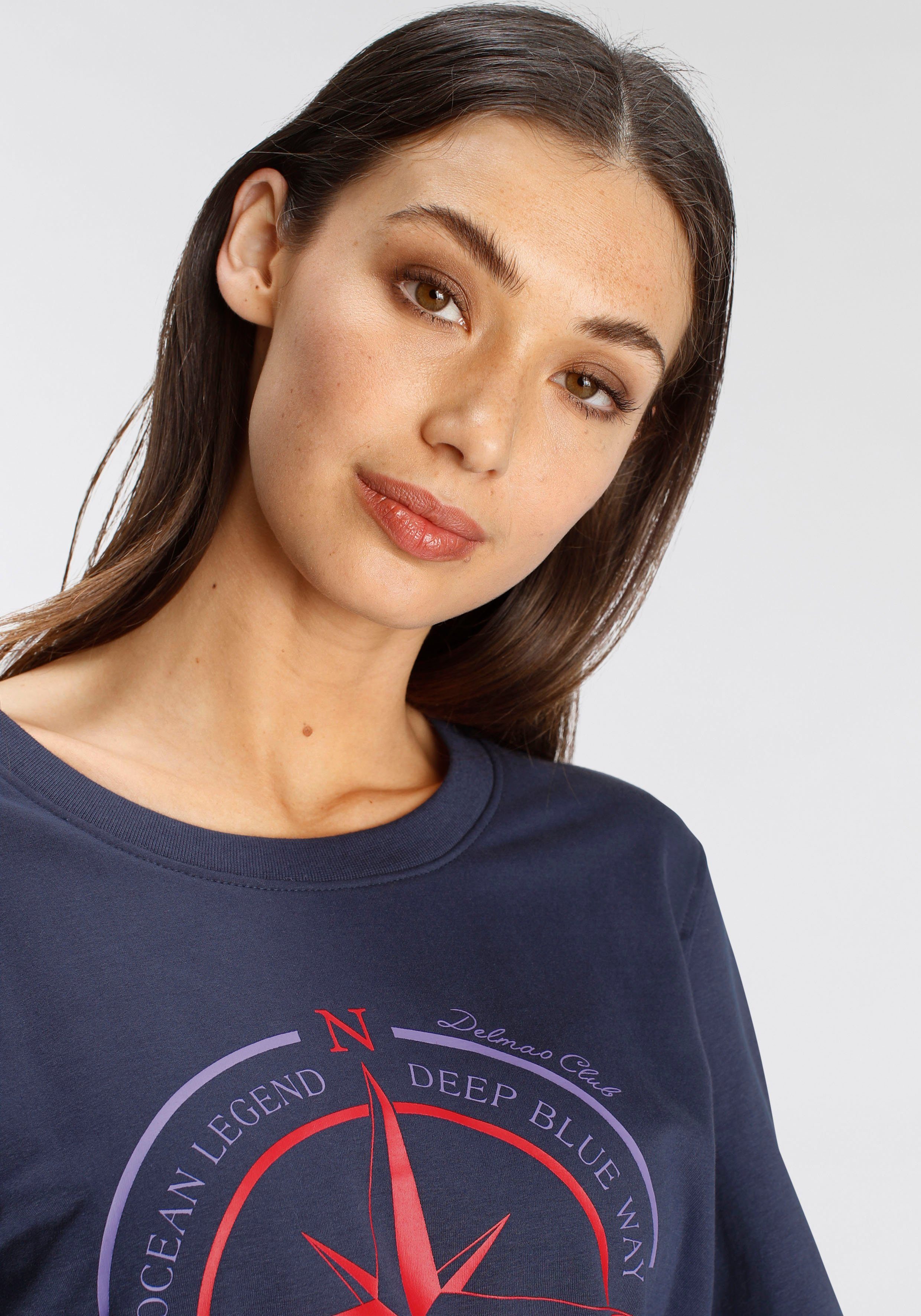 DELMAO Sweatshirt mit sportiv maritimen Druck ---NEUE MARKE!