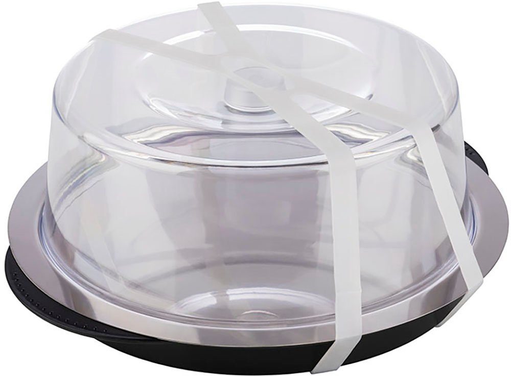 APS Kuchenplatte, Edelstahl, Kunststoff, Ø 34 cm, Kühlfunktion durch 2 Kühlakkus