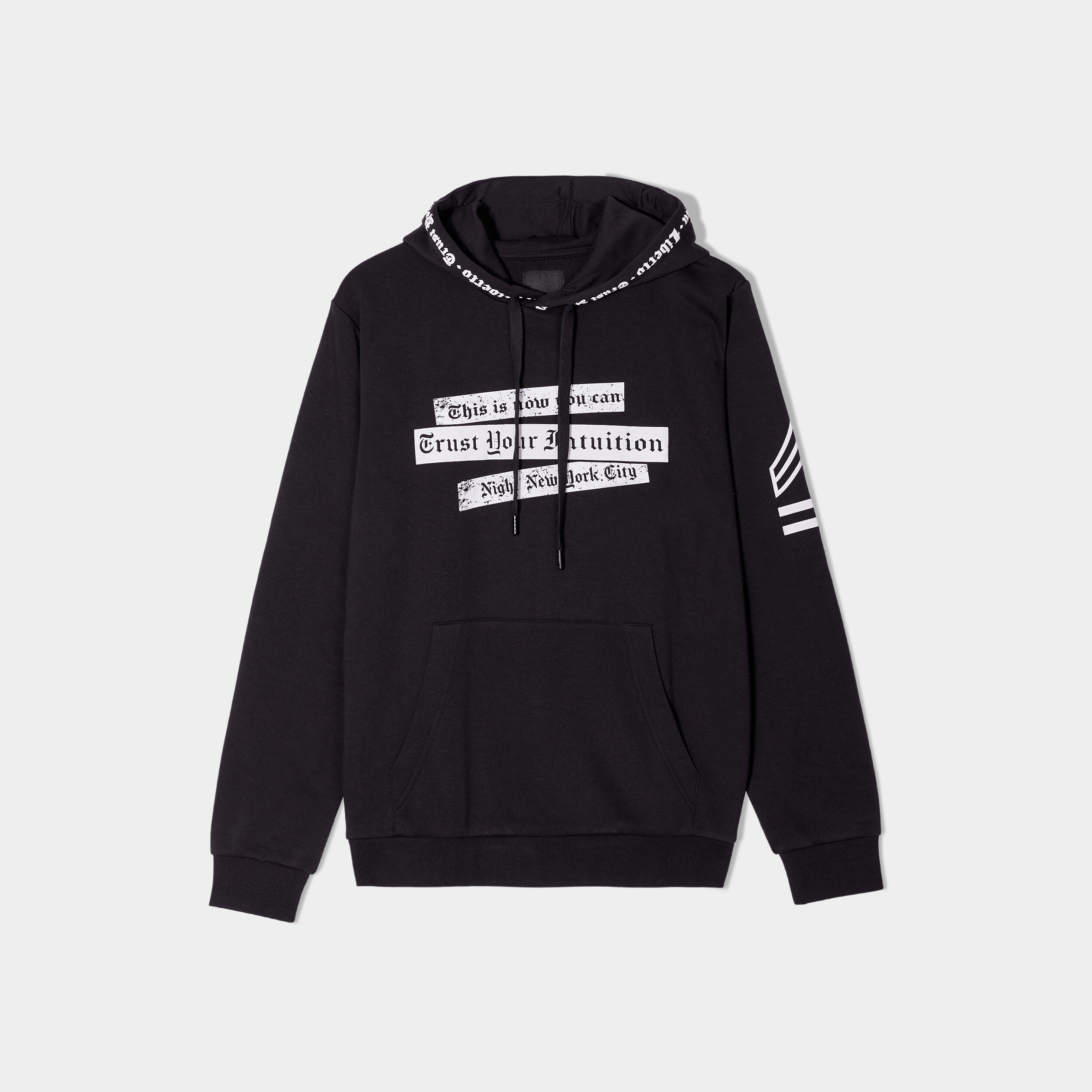 Sweat à capuche hoodie 1 poche Liberto noir homme | La Halle