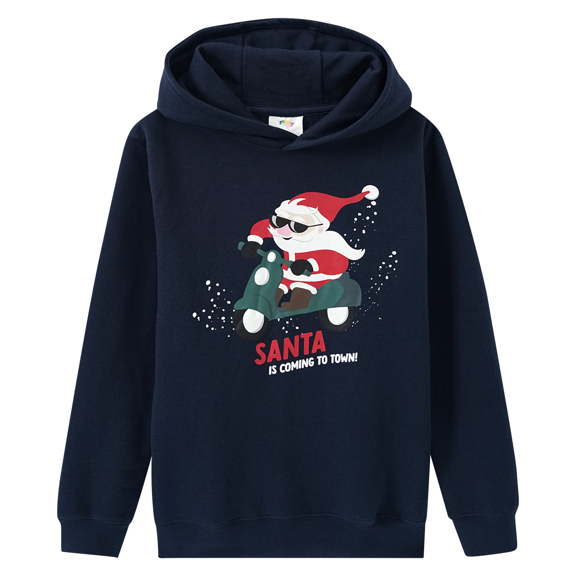 Jungen Weihnachtshoodie mit Print dunkelblau