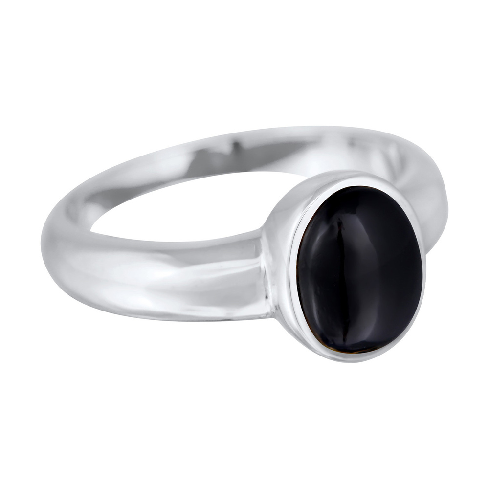 KUZZOI KUZZOI Bague Hommes ovale de base avec onyx en argent sterling 925 Bague