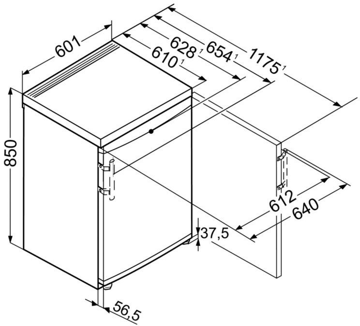 Liebherr Table Top Kühlschrank TP 1764_992716751, 85 cm hoch, 60,1 cm breit