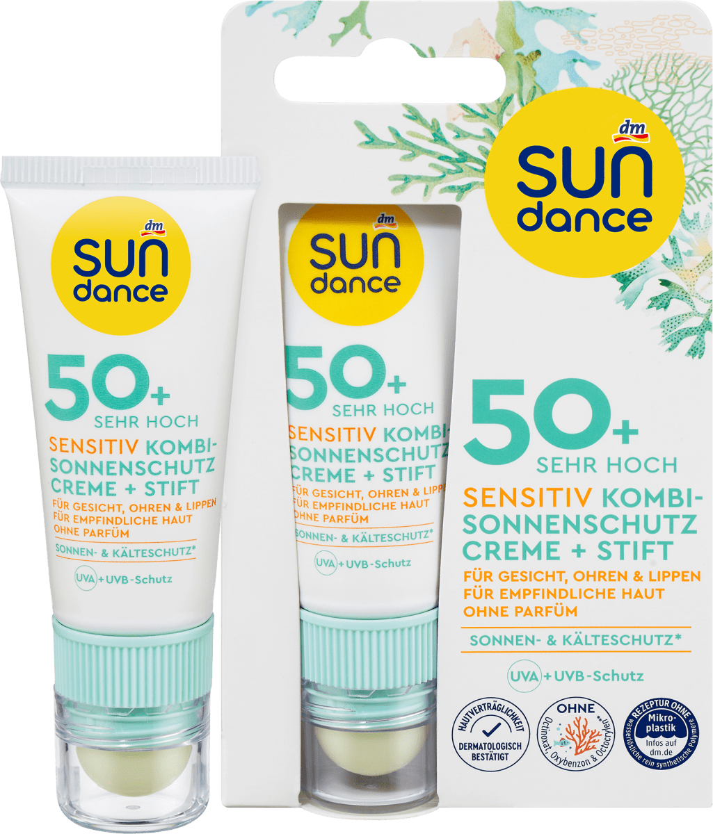 Sonnenschutz Kombi Gesicht Creme + Stift Sensitiv LSF50+, 20 ml